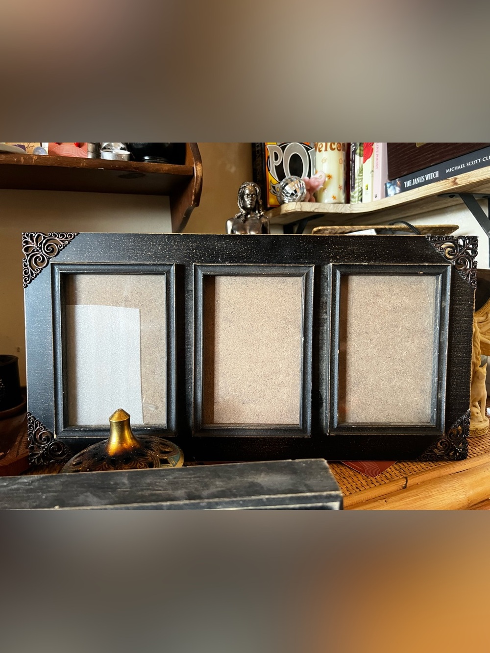 Classic Black Wood Triple Photo Frame - Unbranded